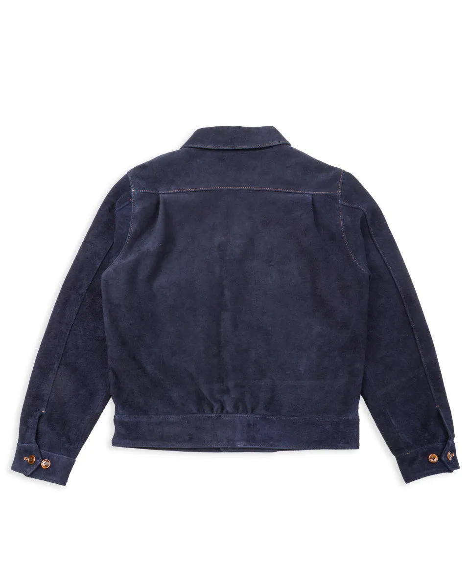 Steer Roughout 30's Style French Cycle Short Jacket (TB-153) - Navy sold by Standard and Strange product image thumbnail 2