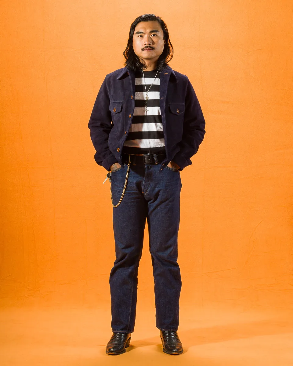Steer Roughout 30's Style French Cycle Short Jacket (TB-153) - Navy sold by Standard and Strange product image thumbnail 3