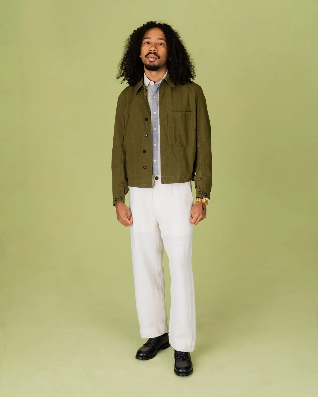 Camden Jacket - Olive Slub sold by Standard and Strange product image thumbnail 3