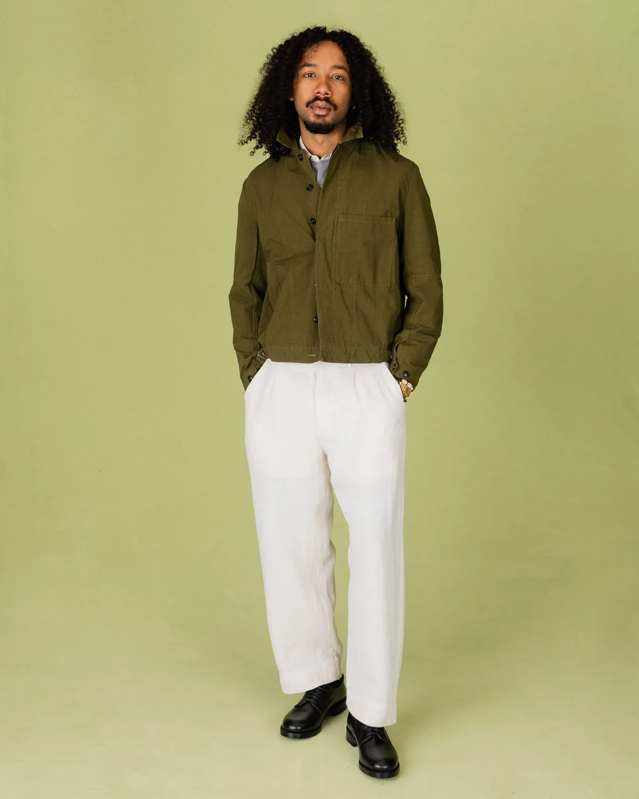 Camden Jacket - Olive Slub sold by Standard and Strange product image thumbnail 5