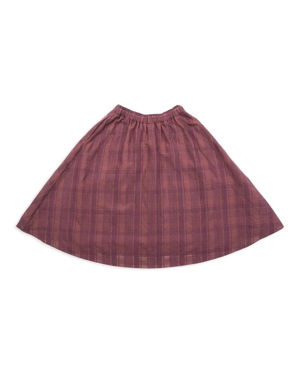 Cotton Linen Check Skirt - Brown sold by Standard and Strange product image thumbnail 2