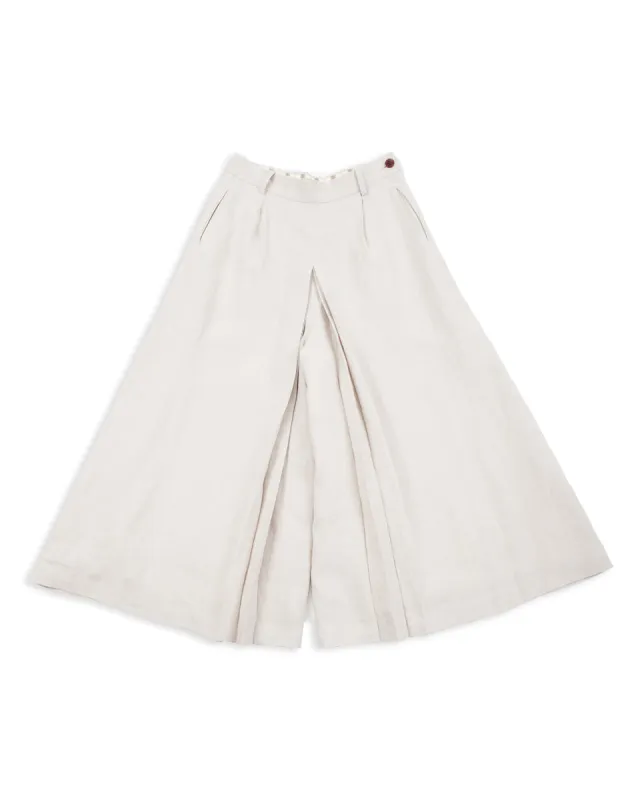 Belgian Linen Culotte - Light Grey sold by Standard and Strange