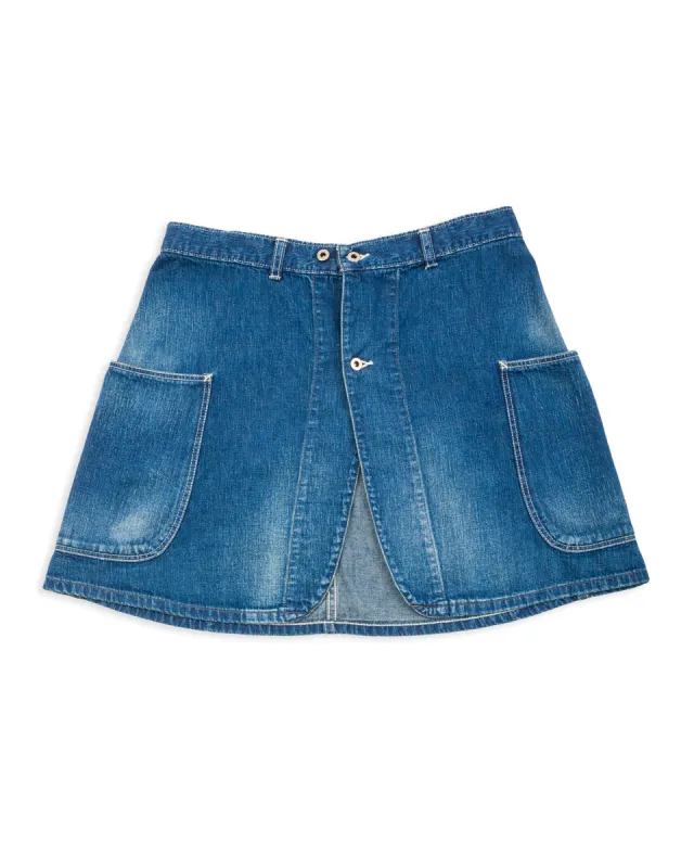 Denim Overlap Skirt - Denim Used made by orSlow