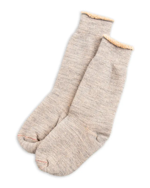 Double Face Merino/Organic Cotton Socks - Gray/Brown sold by Standard and Strange