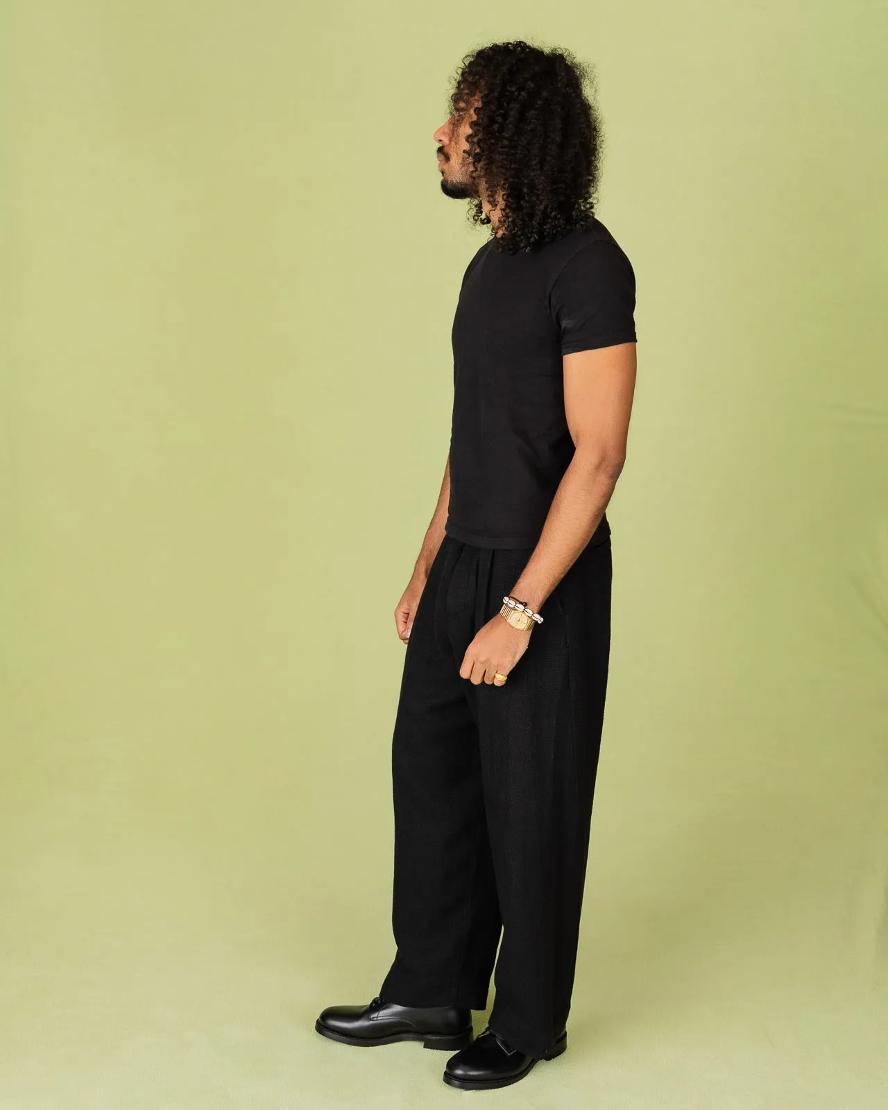 Bobby Wide Pleated Trousers - Black Gauze sold by Standard and Strange product image thumbnail 5
