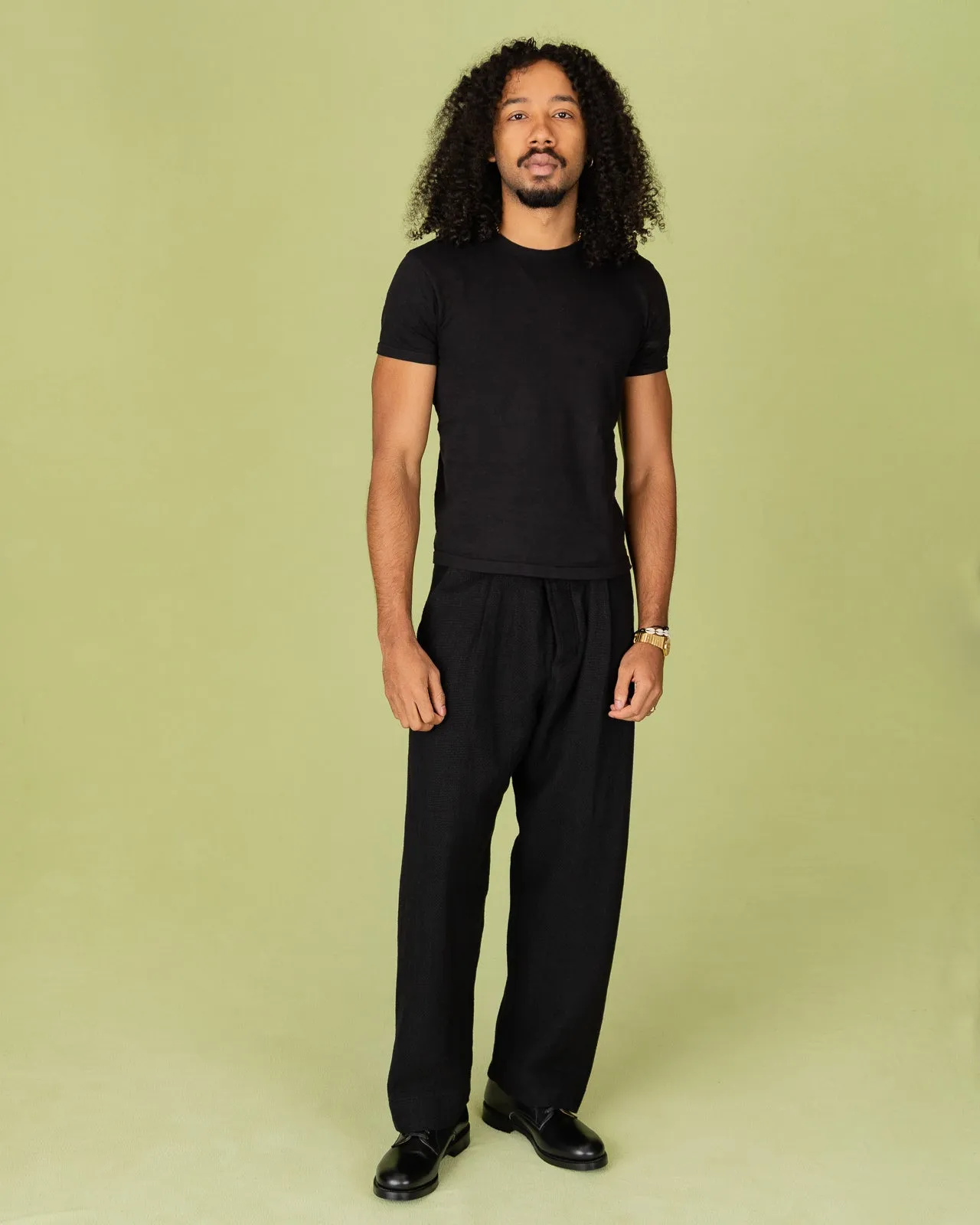 Bobby Wide Pleated Trousers - Black Gauze sold by Standard and Strange product image thumbnail 3