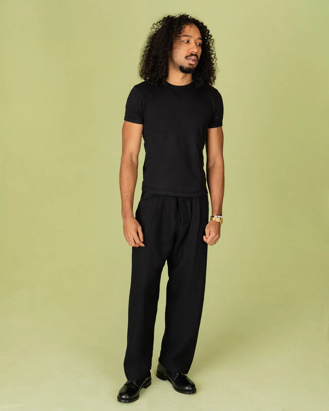 Bobby Wide Pleated Trousers - Black Gauze sold by Standard and Strange product image thumbnail 4