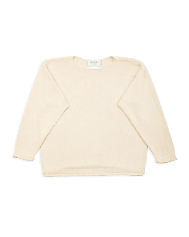 Silk Cotton Boatneck Pullover - Ecru 08 sold by Standard and Strange