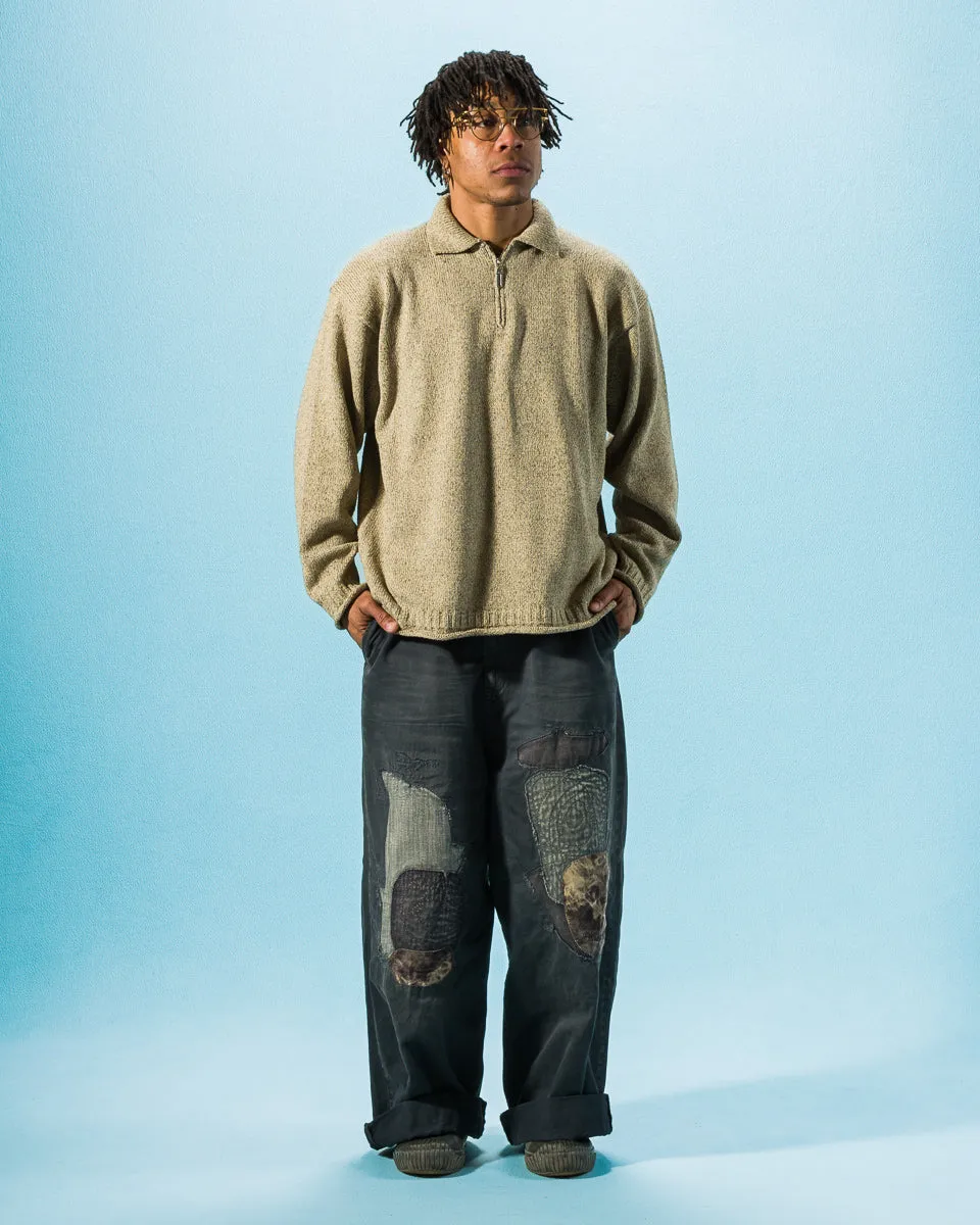 Silk Cotton Half Zip Pullover - Sage Green 08 sold by Standard and Strange product image thumbnail 3