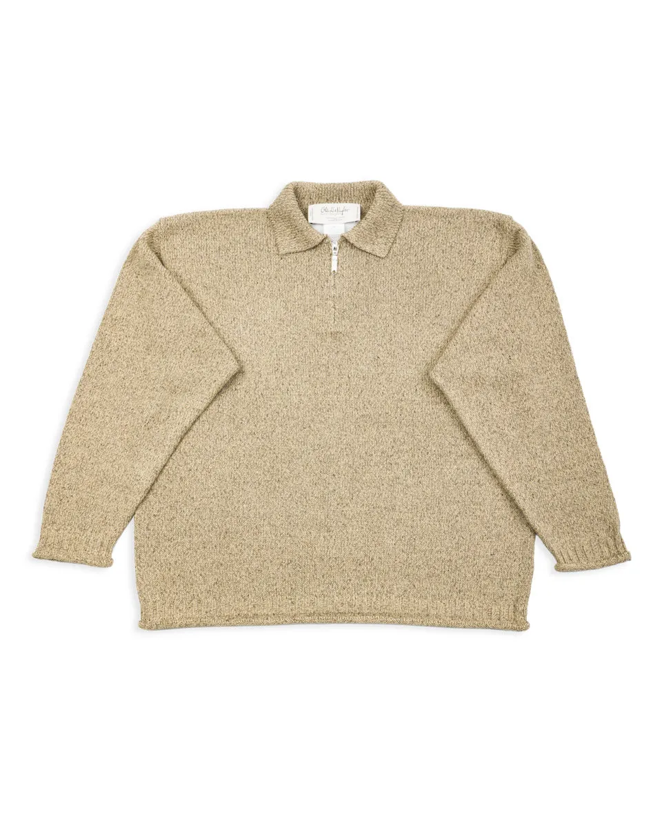 Silk Cotton Half Zip Pullover - Sage Green 08 sold by Standard and Strange