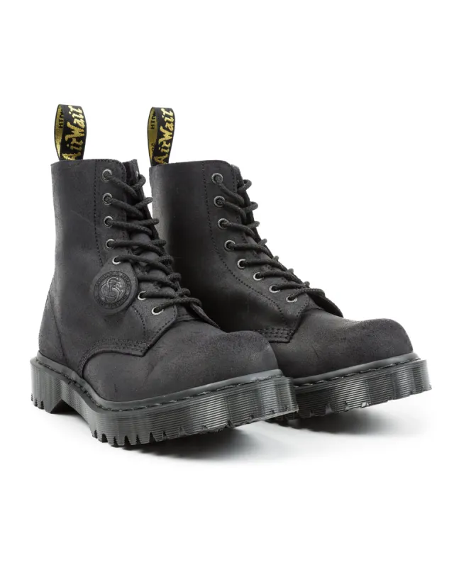 1460 Made in England Lace Up Boots - Black Waxy Commander sold by Standard and Strange