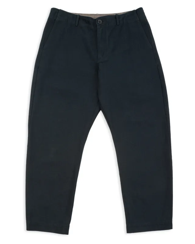 Trygve Wide Cut Cropped Trouser - Black Canvas sold by Standard and Strange