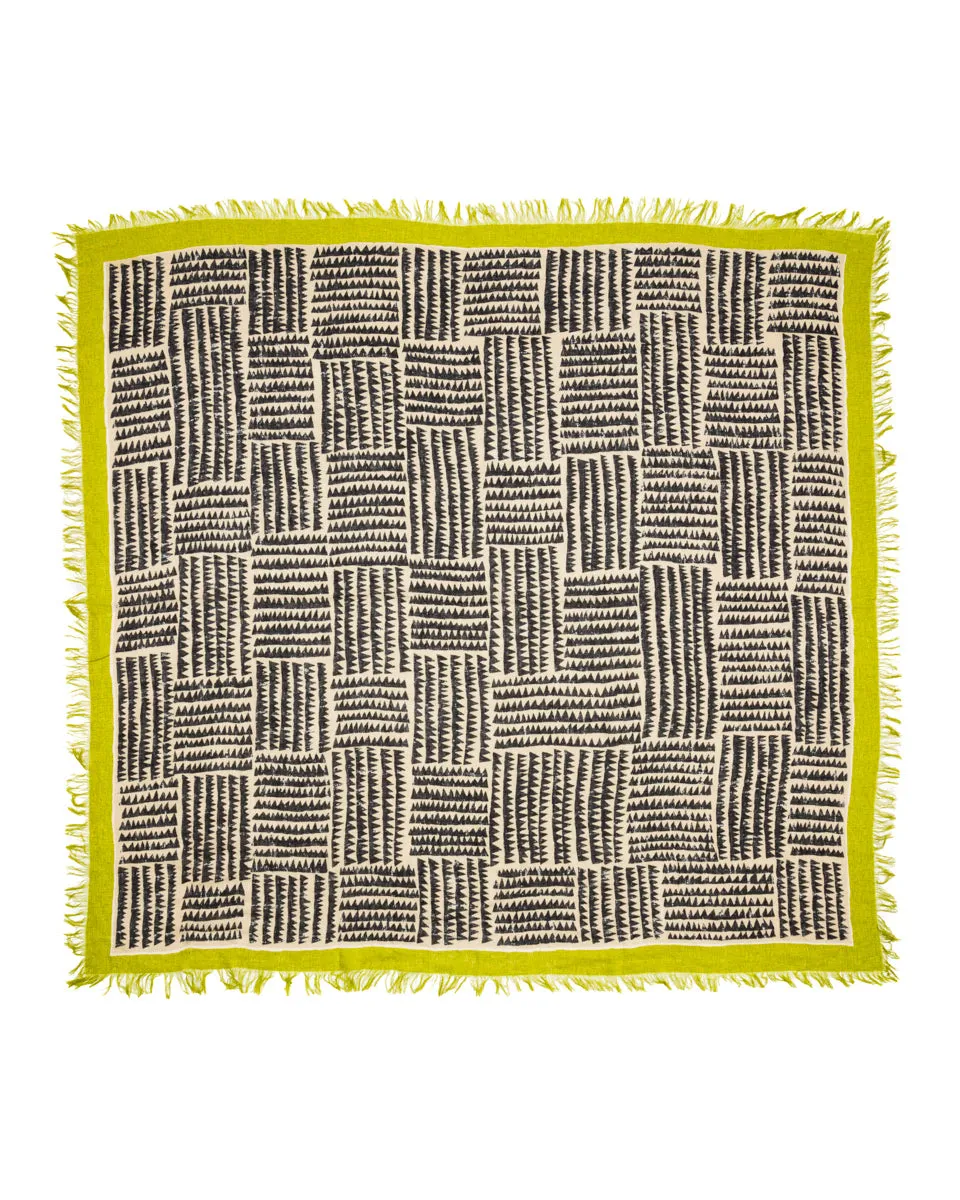 Rayon Fringe Stole (HACKSAW-BLOCK) - LightGreen sold by Standard and Strange