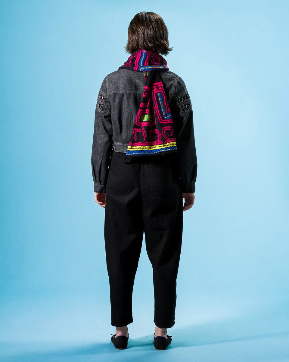 Fulling Wool HAPPY Scarf POP AINU - Black sold by Standard and Strange product image thumbnail 4