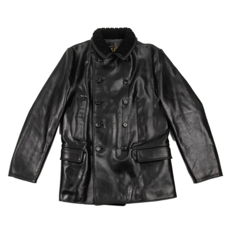 French Double Breasted Horsehide Jacket - Black sold by Standard and Strange