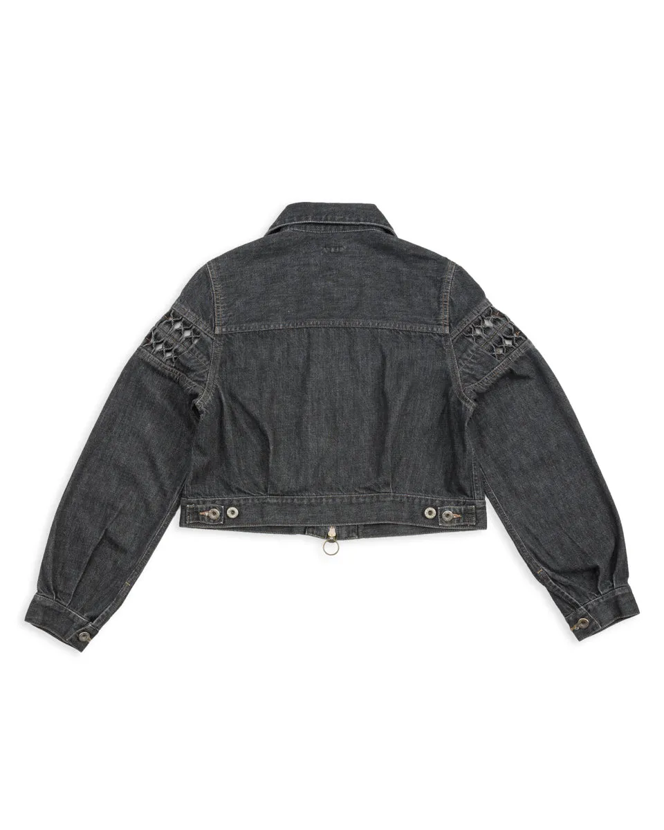 11.5oz BLKxECR Denim GYPSY Cropped Drizzler JKT - Black x Ecru 1 sold by Standard and Strange product image thumbnail 2