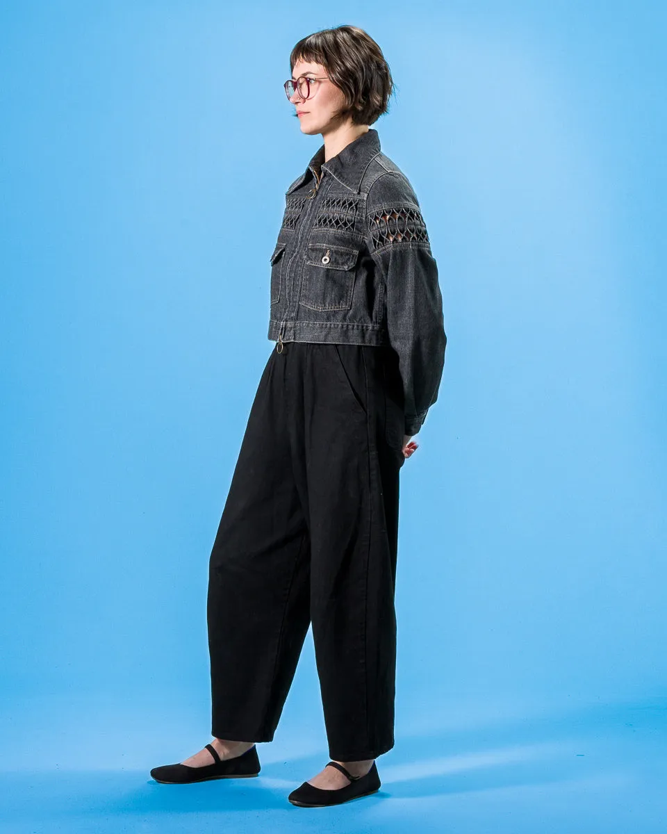 11.5oz BLKxECR Denim GYPSY Cropped Drizzler JKT - Black x Ecru 1 sold by Standard and Strange product image thumbnail 5