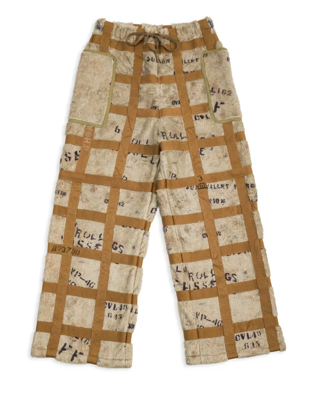 Fleece PRISONER Craft Tattersall Easy Pants - Beige made by Kapital