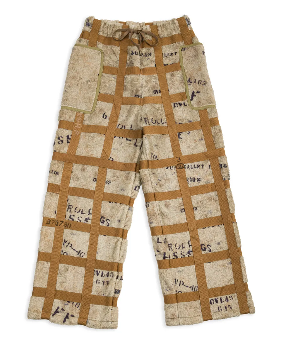 Fleece PRISONER Craft Tattersall Easy Pants - Beige sold by Standard and Strange