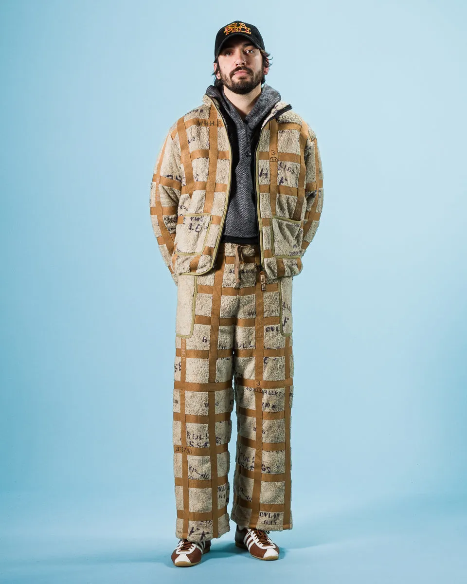 Fleece PRISONER Craft Tattersall Easy Pants - Beige sold by Standard and Strange product image thumbnail 3