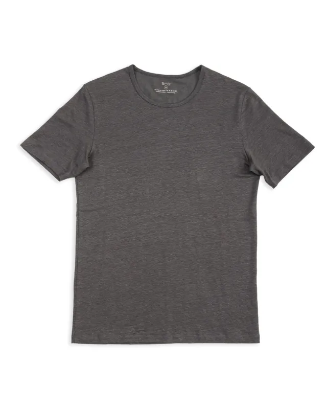 Kern T-Shirt - Anthracite Linen Jersey sold by Standard and Strange