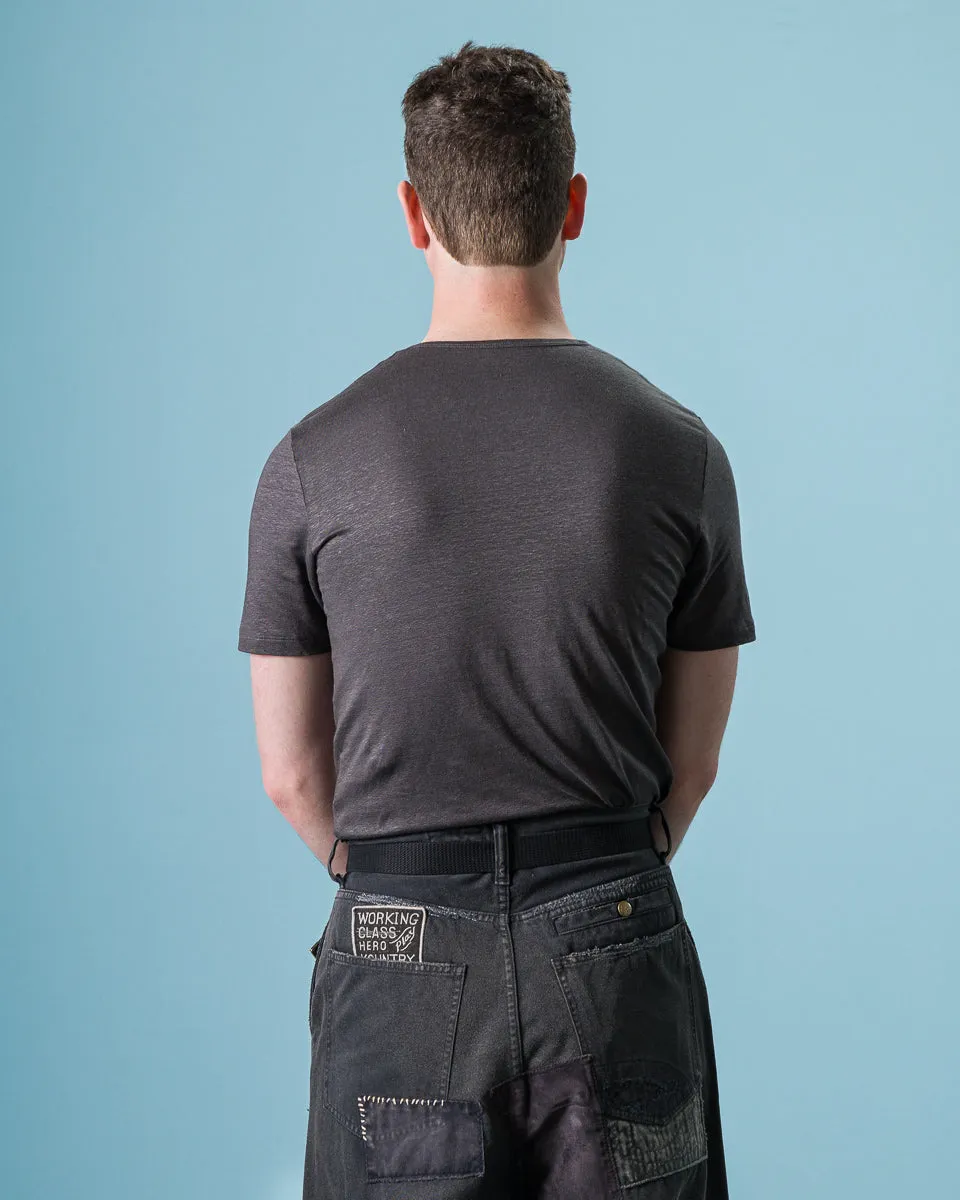 Kern T-Shirt - Anthracite Linen Jersey sold by Standard and Strange product image thumbnail 4
