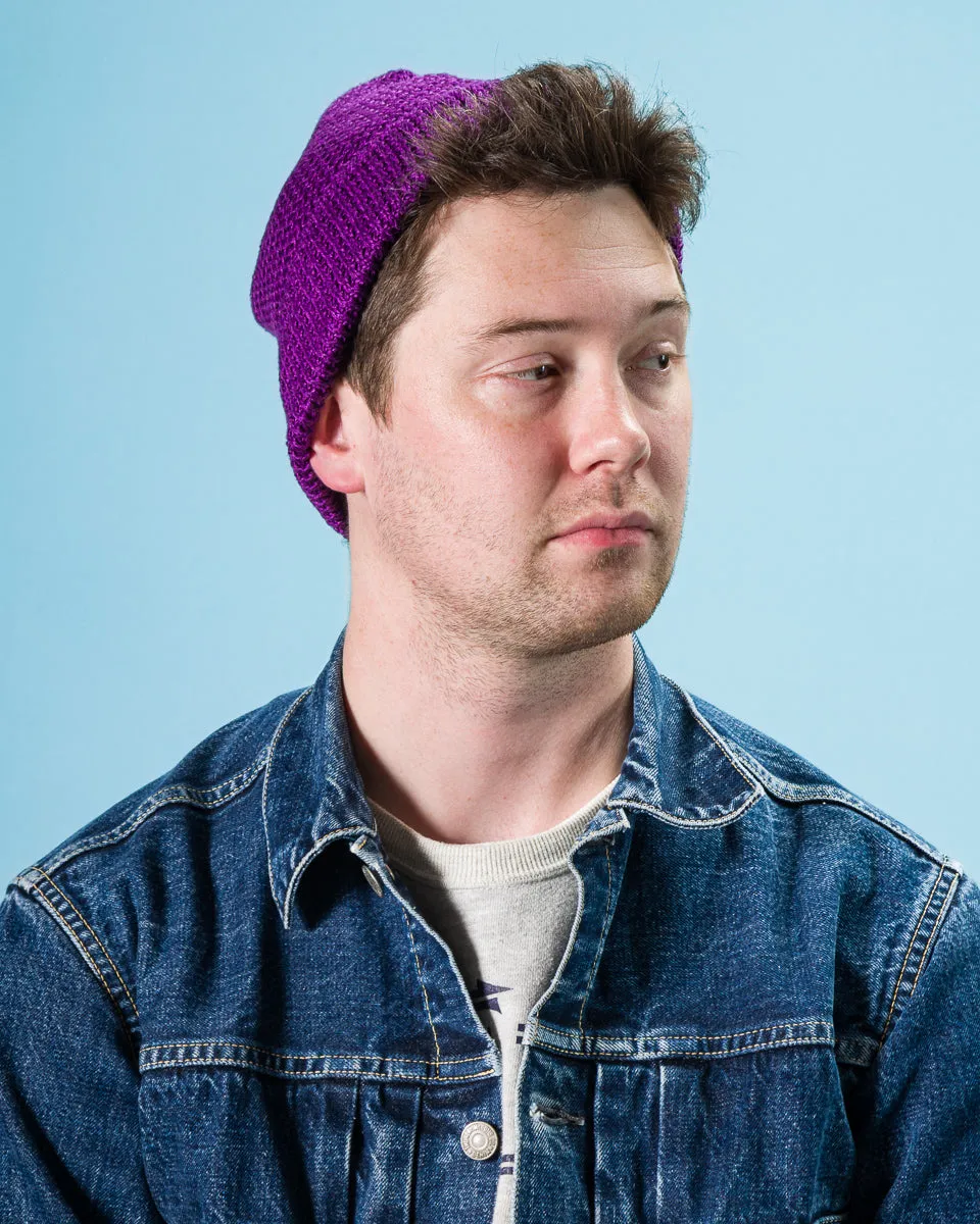 Linen Watch Cap - Purple sold by Standard and Strange product image thumbnail 3