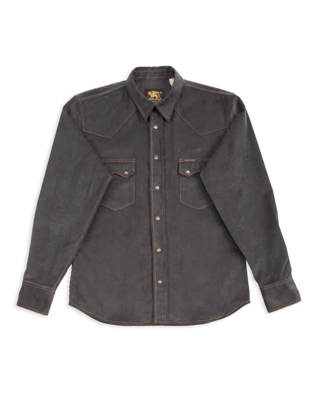 Ryman Shirt - Steel Grey Corduroy sold by Standard and Strange