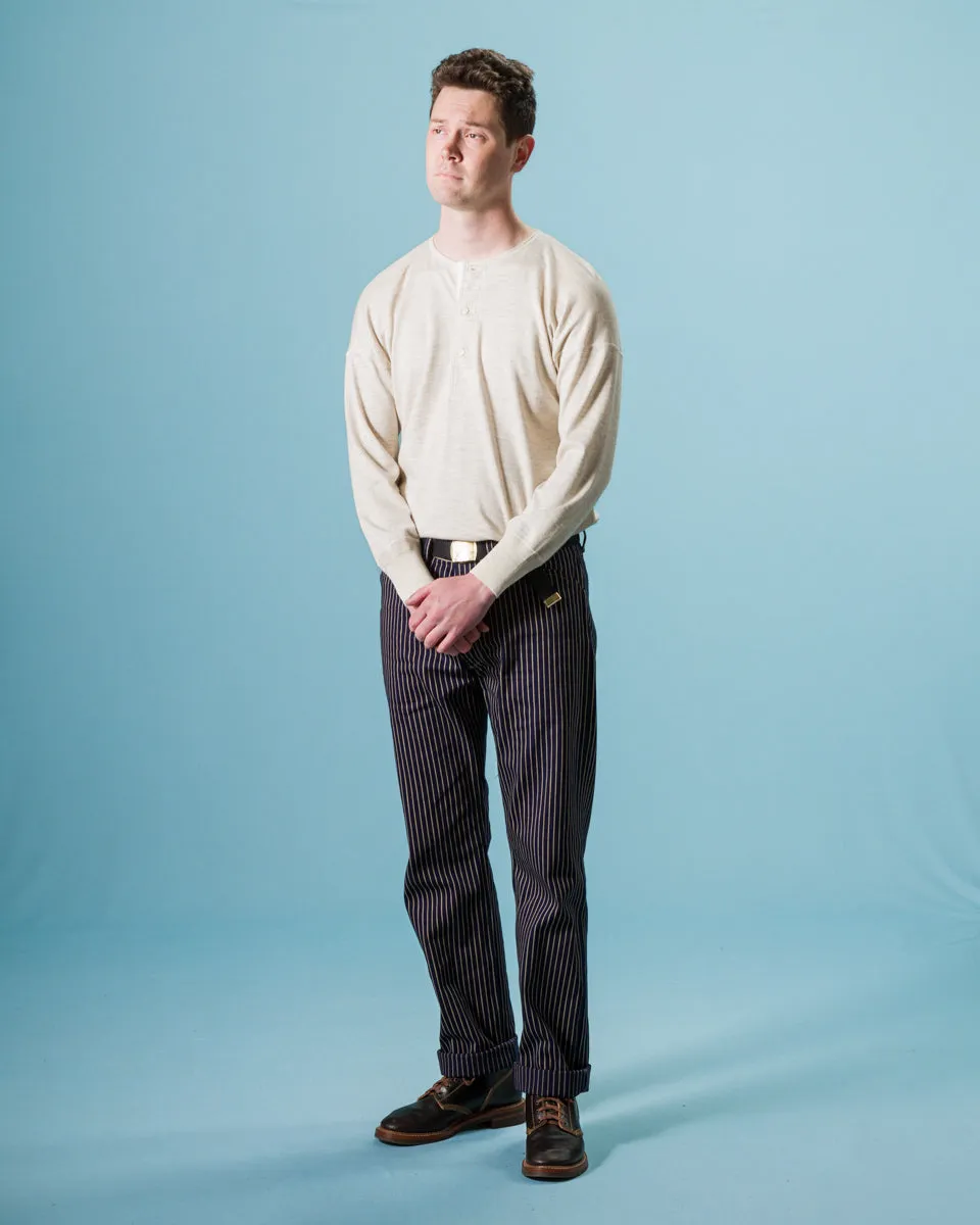 Cashmere Interlock Henley Neck L/S - Ecru Heather sold by Standard and Strange product image thumbnail 3