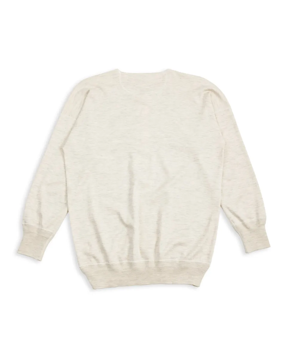 Cashmere Interlock Henley Neck L/S - Ecru Heather sold by Standard and Strange product image thumbnail 2
