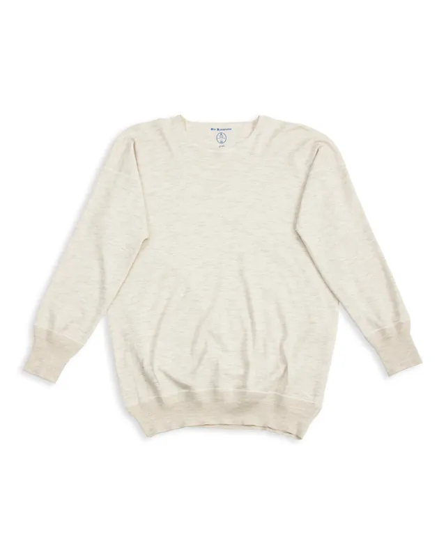 Cashmere Interlock Crewneck L/S - Ecru Heather sold by Standard and Strange