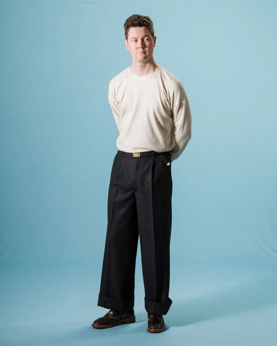 Cashmere Interlock Crewneck L/S - Ecru Heather sold by Standard and Strange product image thumbnail 3