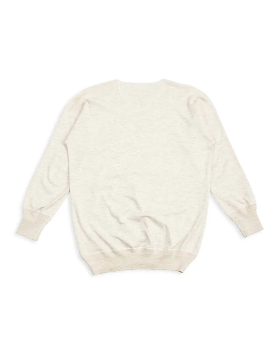 Cashmere Interlock Crewneck L/S - Ecru Heather sold by Standard and Strange product image thumbnail 2