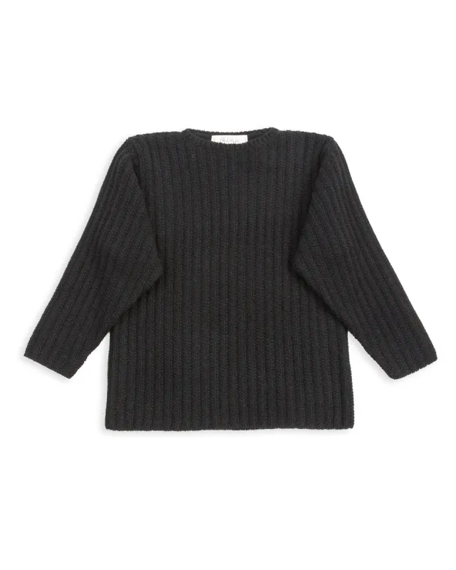 Slub Cashmere Boat Pullover - Black 10 sold by Standard and Strange