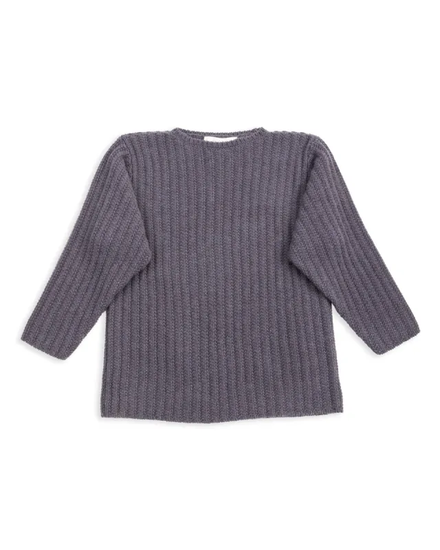 Slub Cashmere Boat Pullover - Navy 10 sold by Standard and Strange