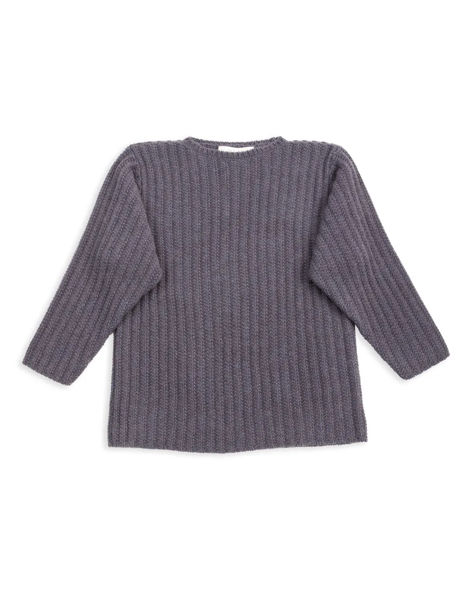 Slub Cashmere Boat Pullover - Navy 10 sold by Standard and Strange