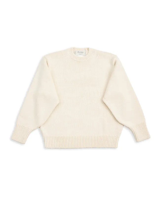 Wool Crewneck Pullover - Ecru 10 sold by Standard and Strange