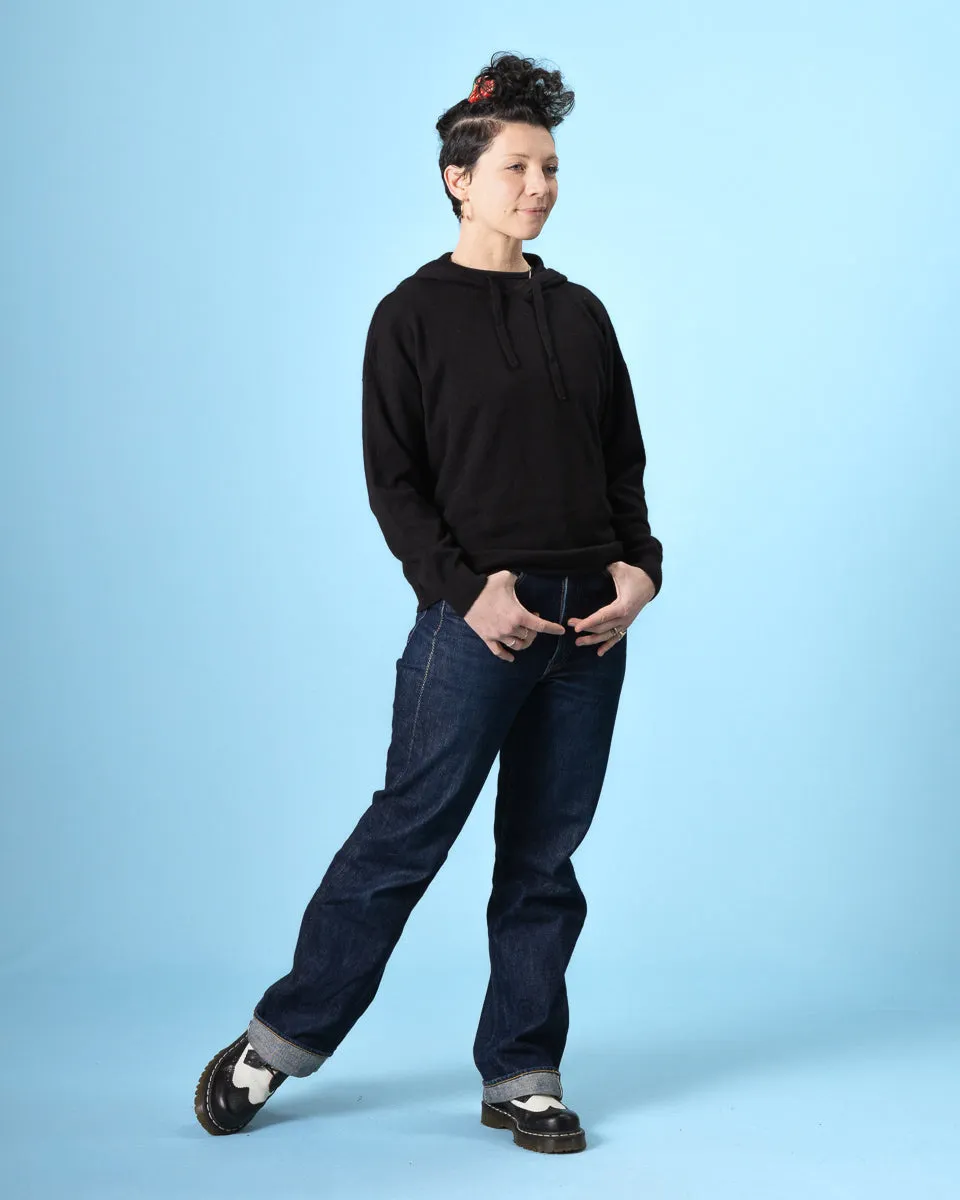 Women's Relaxed Hoodie - Black Merino/Silk/Cashmere sold by Standard and Strange product image thumbnail 3