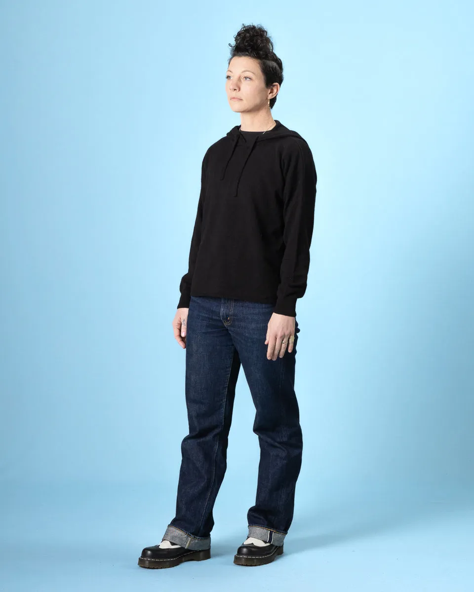 Women's Relaxed Hoodie - Black Merino/Silk/Cashmere sold by Standard and Strange product image thumbnail 4
