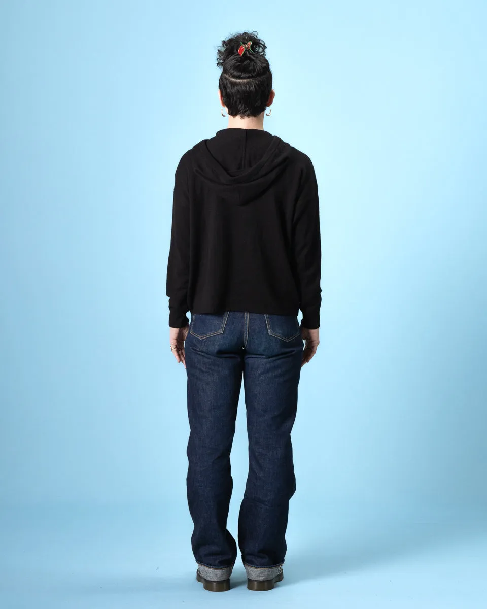 Women's Relaxed Hoodie - Black Merino/Silk/Cashmere sold by Standard and Strange product image thumbnail 5