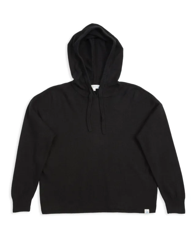 Women's Relaxed Hoodie - Black Merino/Silk/Cashmere sold by Standard and Strange