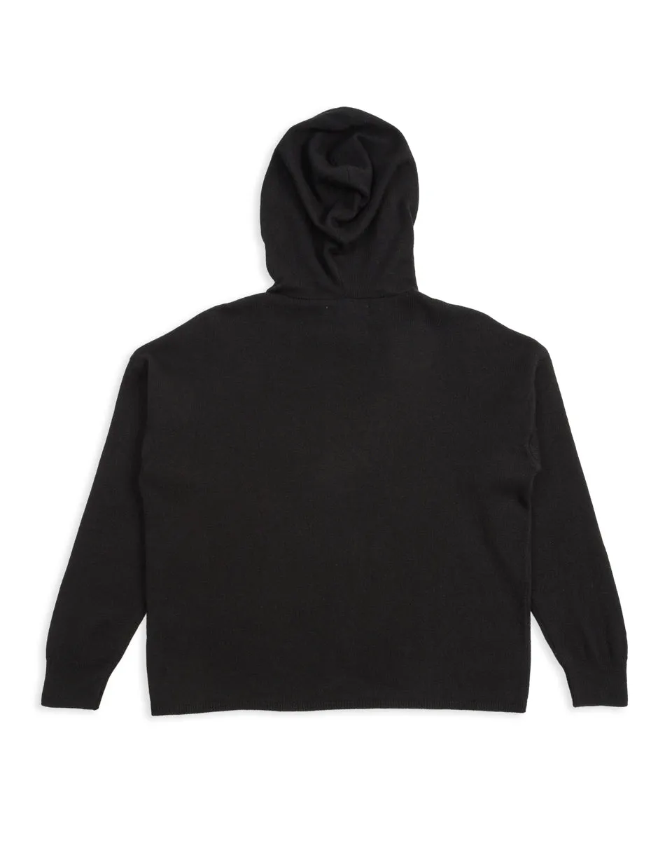 Women's Relaxed Hoodie - Black Merino/Silk/Cashmere sold by Standard and Strange product image thumbnail 2