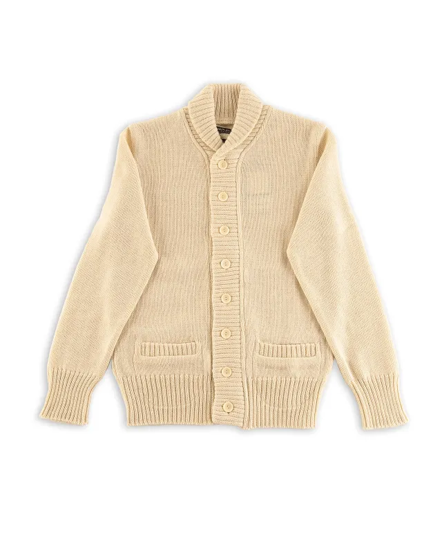 Shawl Knit Cardigan - White sold by Standard and Strange