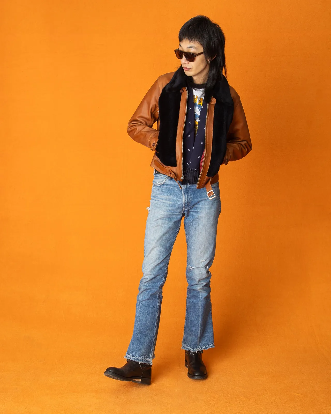 Limited Guidi Calfskin Grizzly Jacket - Brown x Navy sold by Standard and Strange product image thumbnail 3