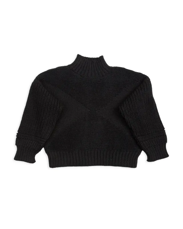 Nadia Diamond Sweater - Black Eco Alpaca sold by Standard and Strange