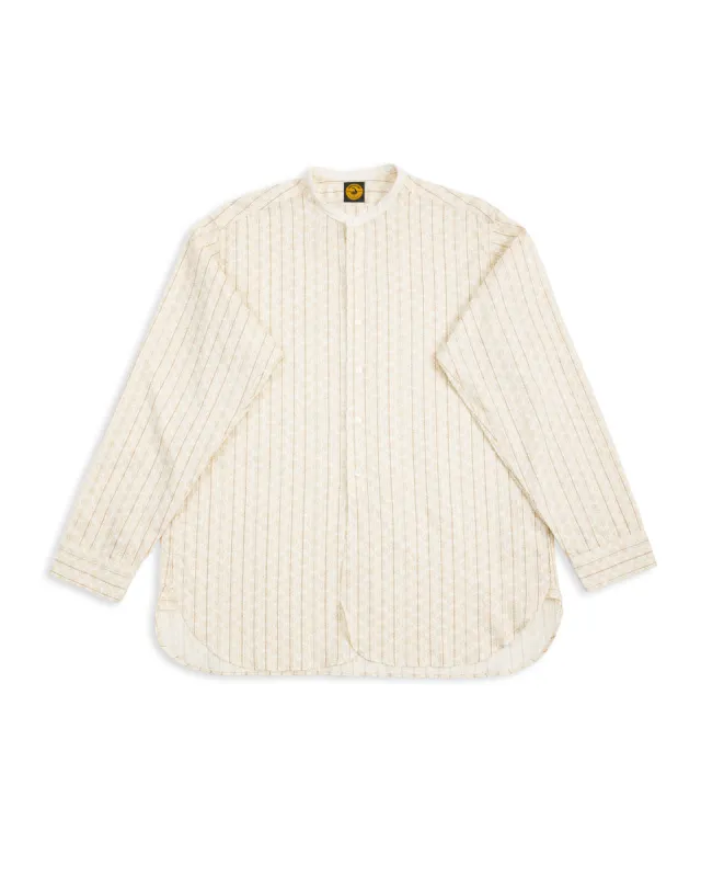 The Hudson Shirt (Stand Collar) - Brown Dot Floral Print made by Standard and Strange