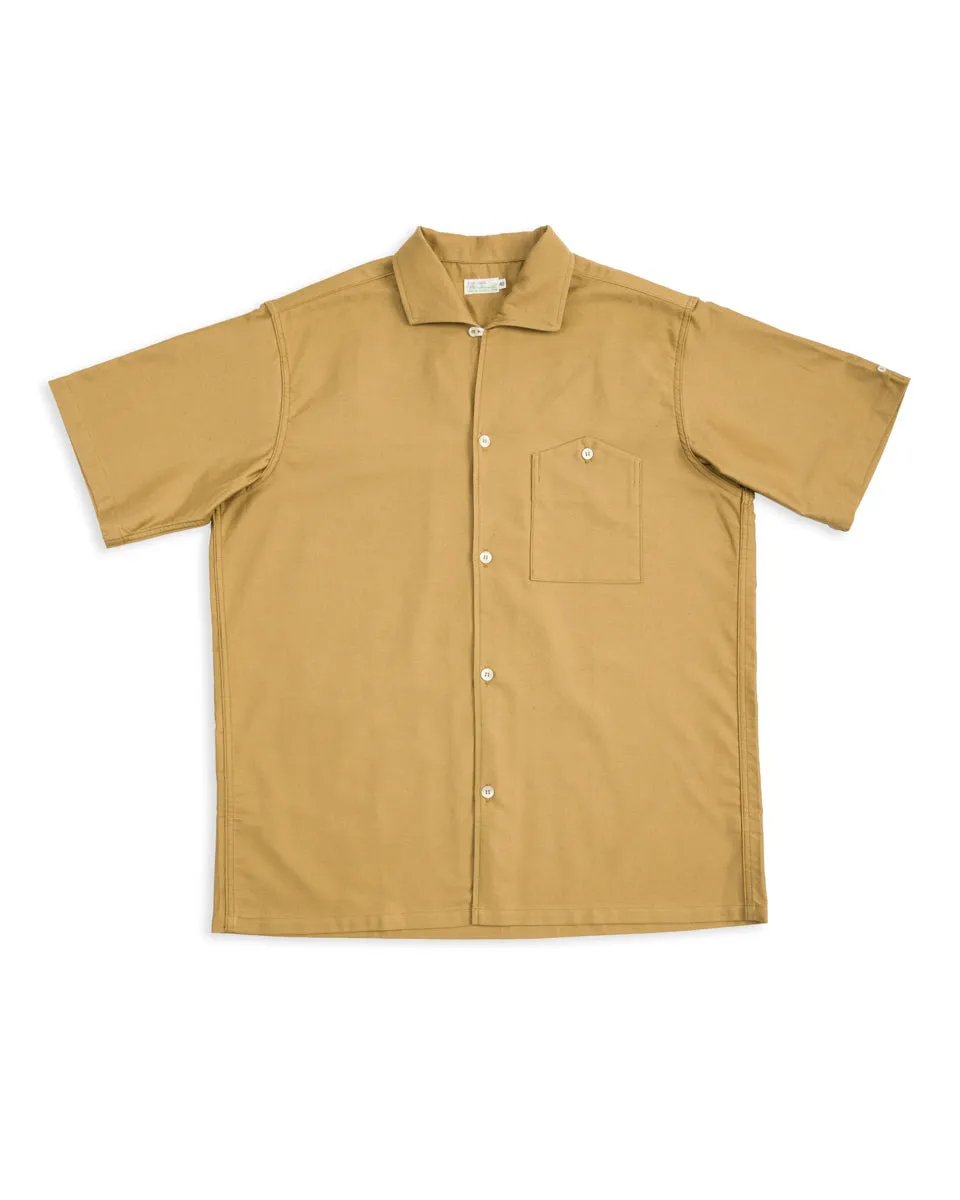 Lot 3091 S/S Open Collar Shirt - Camel sold by Standard and Strange