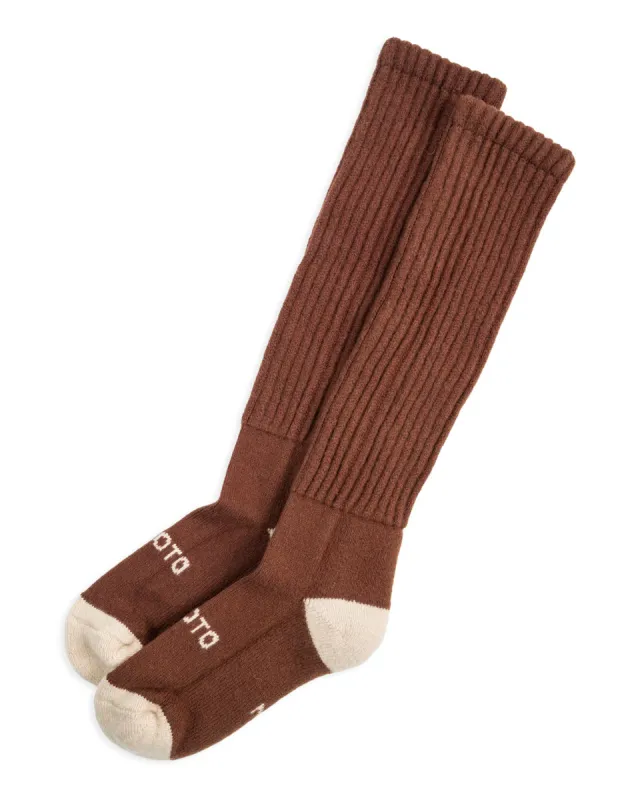Merino Lambswool High Socks - Brown sold by Standard and Strange