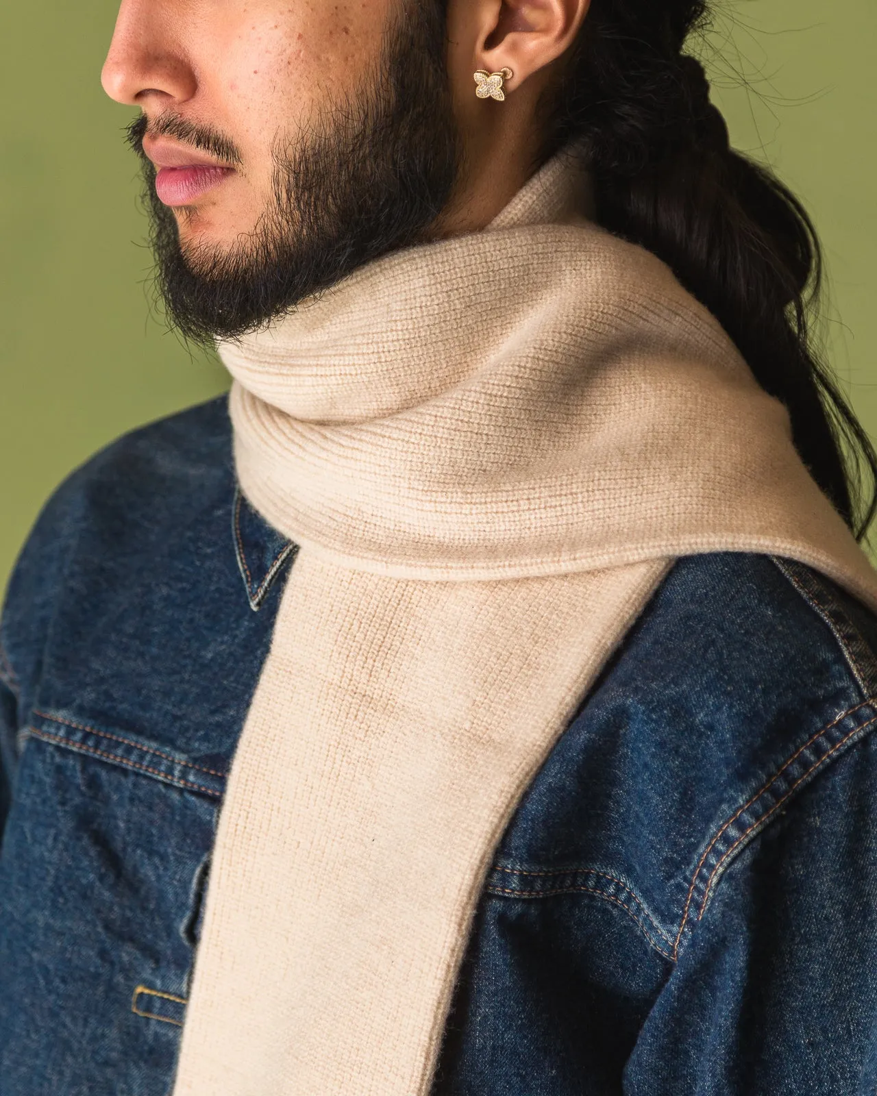 Merino Lambswool Sock Knit Scarf - Off White sold by Standard and Strange product image thumbnail 4