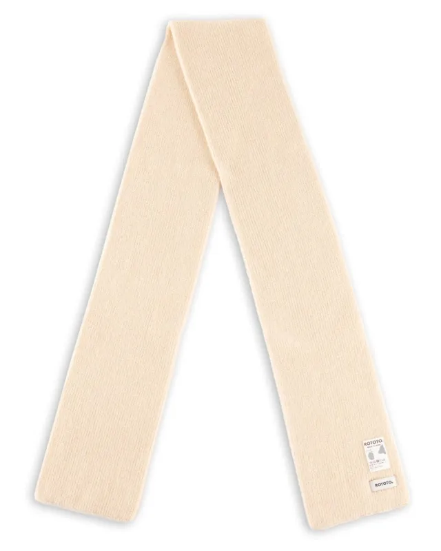 Merino Lambswool Sock Knit Scarf - Off White sold by Standard and Strange